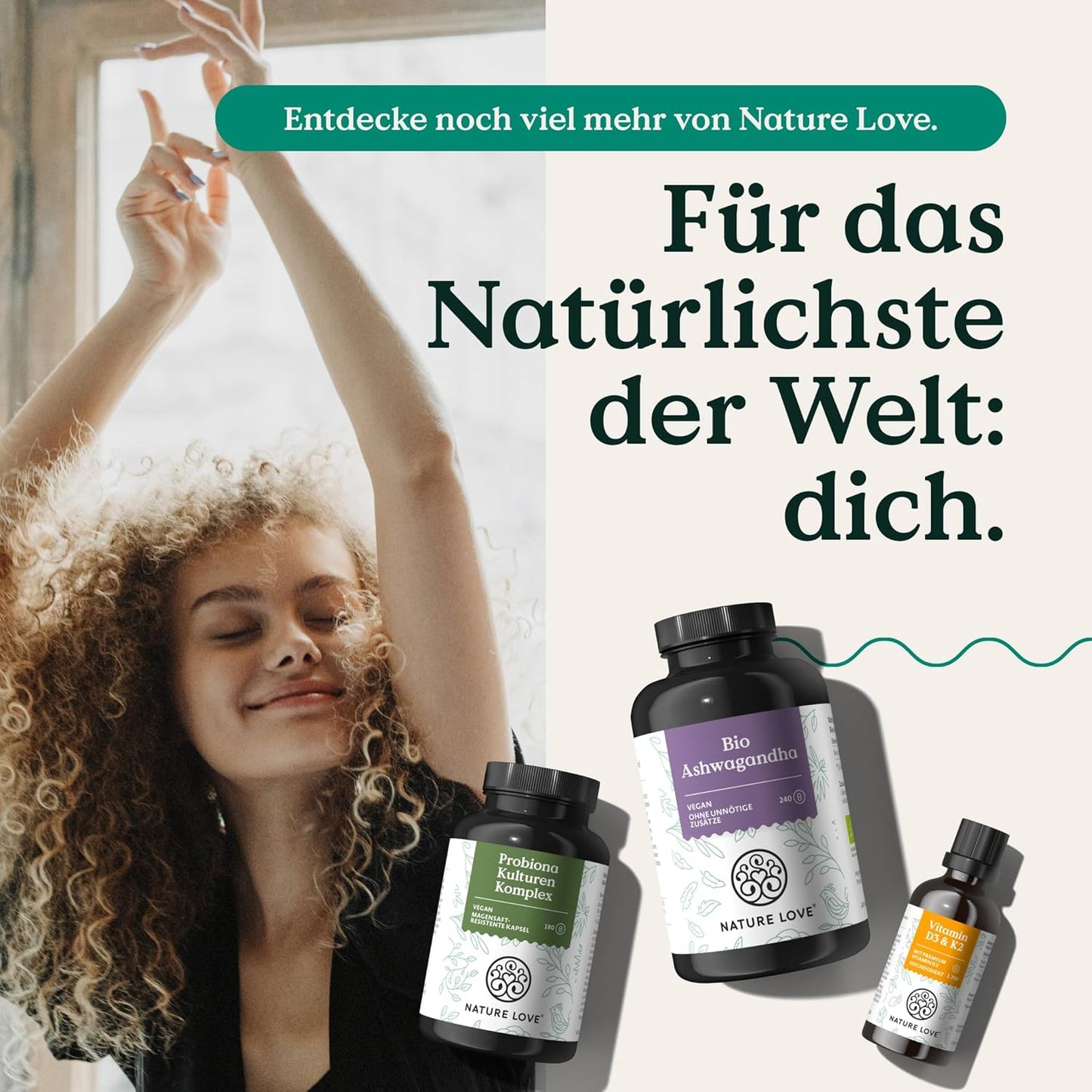 NATURE LOVE® Vitamin D3 5000 (50ml flüssig) - Laborgeprüfte 5000 I.E. pro Tropfen - in MCT-Öl aus Kokos - Vitamin D hochdosiert - hoch bioverfügbar, sehr hohe Stabilität - in Deutschland produziert