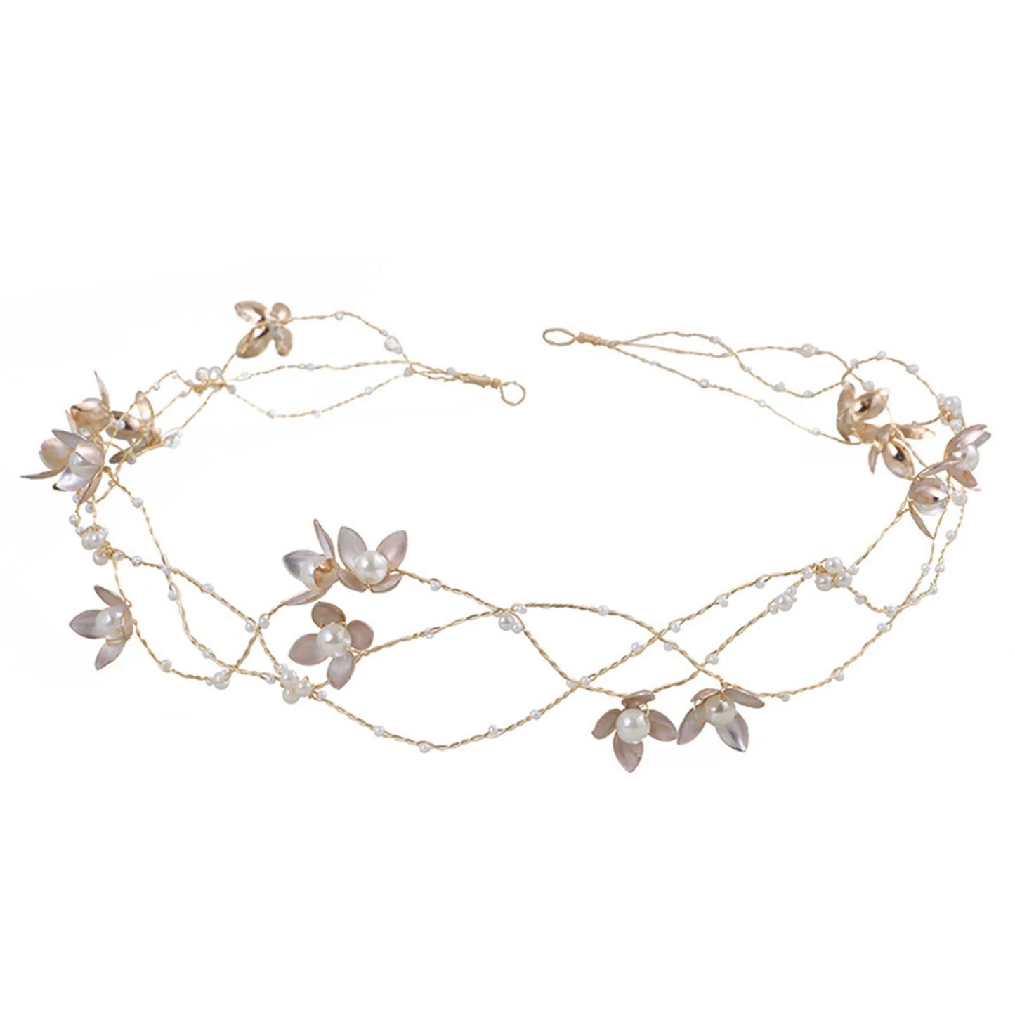 Elegantes Haarband – Gold & Perlen