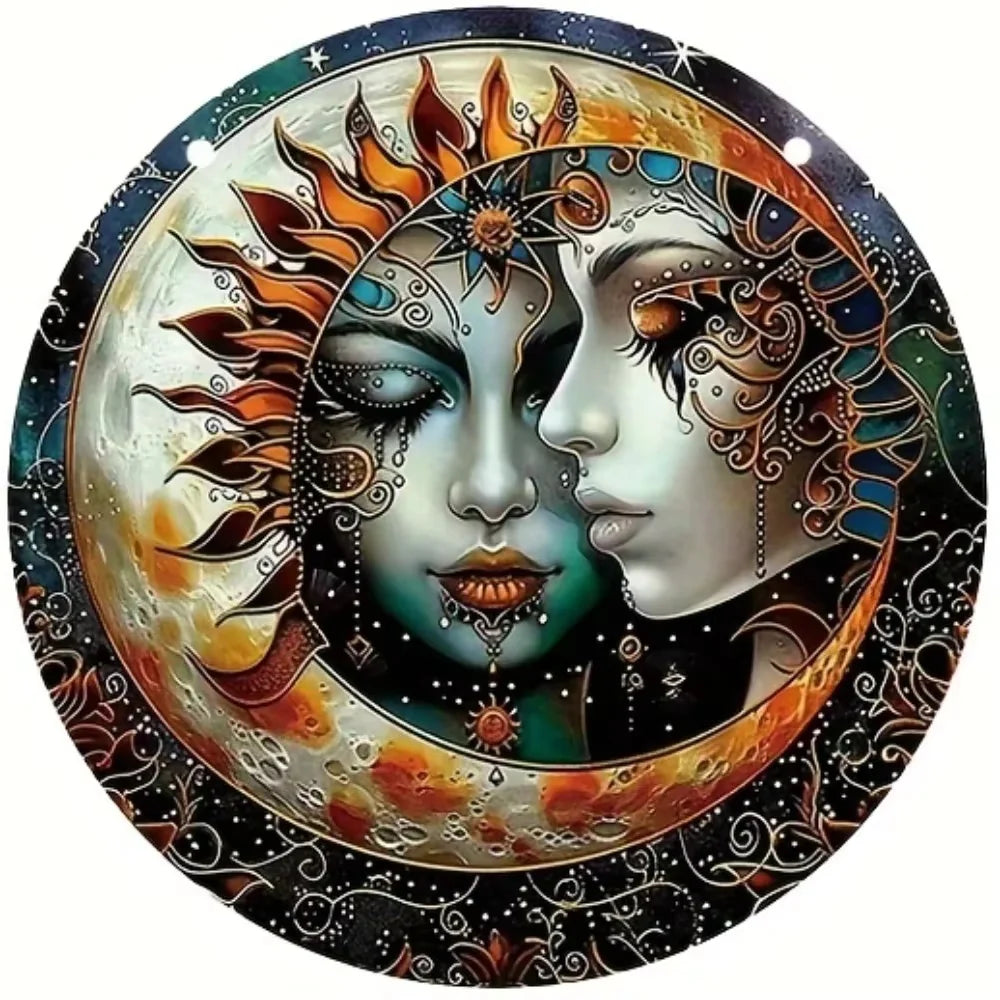 Boho-Kunst – Sun & Moon Mandala