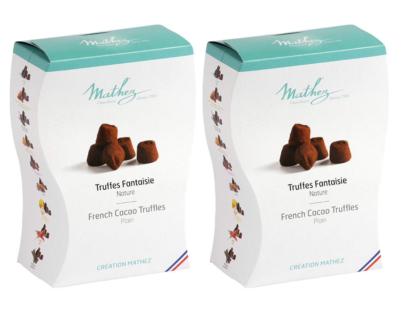 Mathez - 2er Set französische Schokoladentrüffel (Truffes Faintaise) Natur - 2 x 250 g