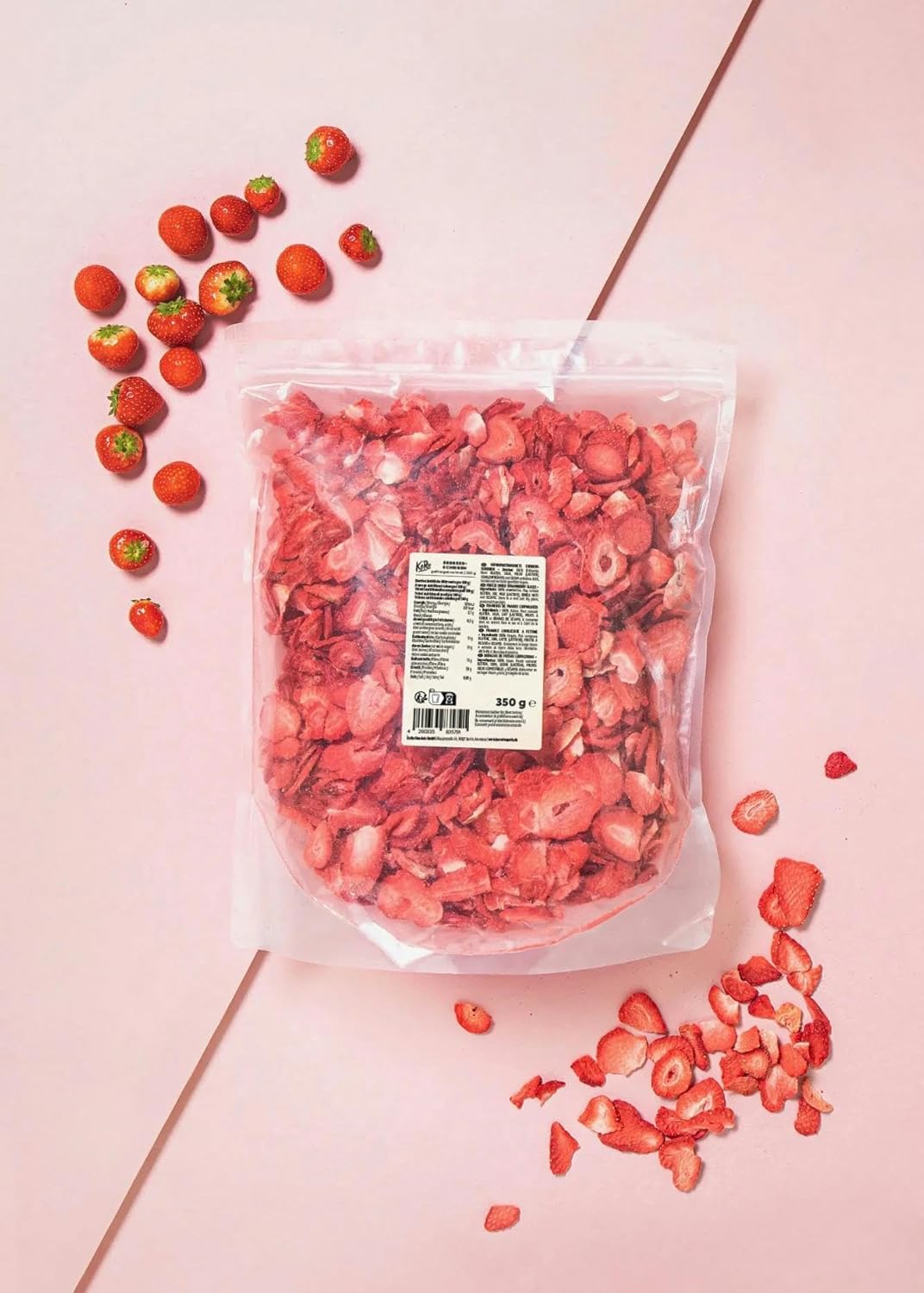 KoRo - Gefriergetrocknete Erdbeeren 2 x 350 g - Schonend getrocknete Trockenfrüchte - 100% pflanzlich und naturbelassen