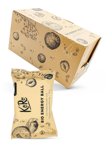 KoRo Bio Energy Balls Salted Hazelnut - Bio und vegan - Mit cremiger Haselnussmusfüllung - Hoher Ballaststoffgehalt