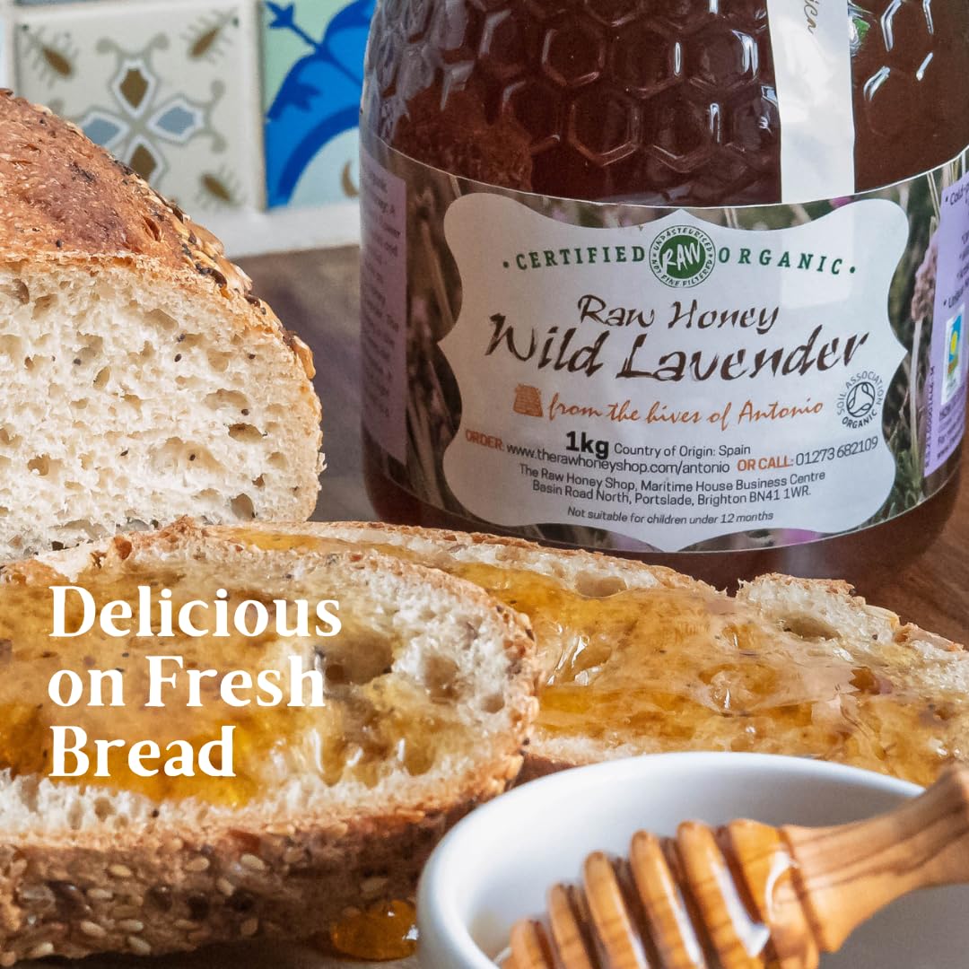 Antonio's Raw Certified Organic Wild Lavender Honey |Pure Wilderness Honey |Unpasteurised |Single Origin |The Raw Honey Shop |(1kg)