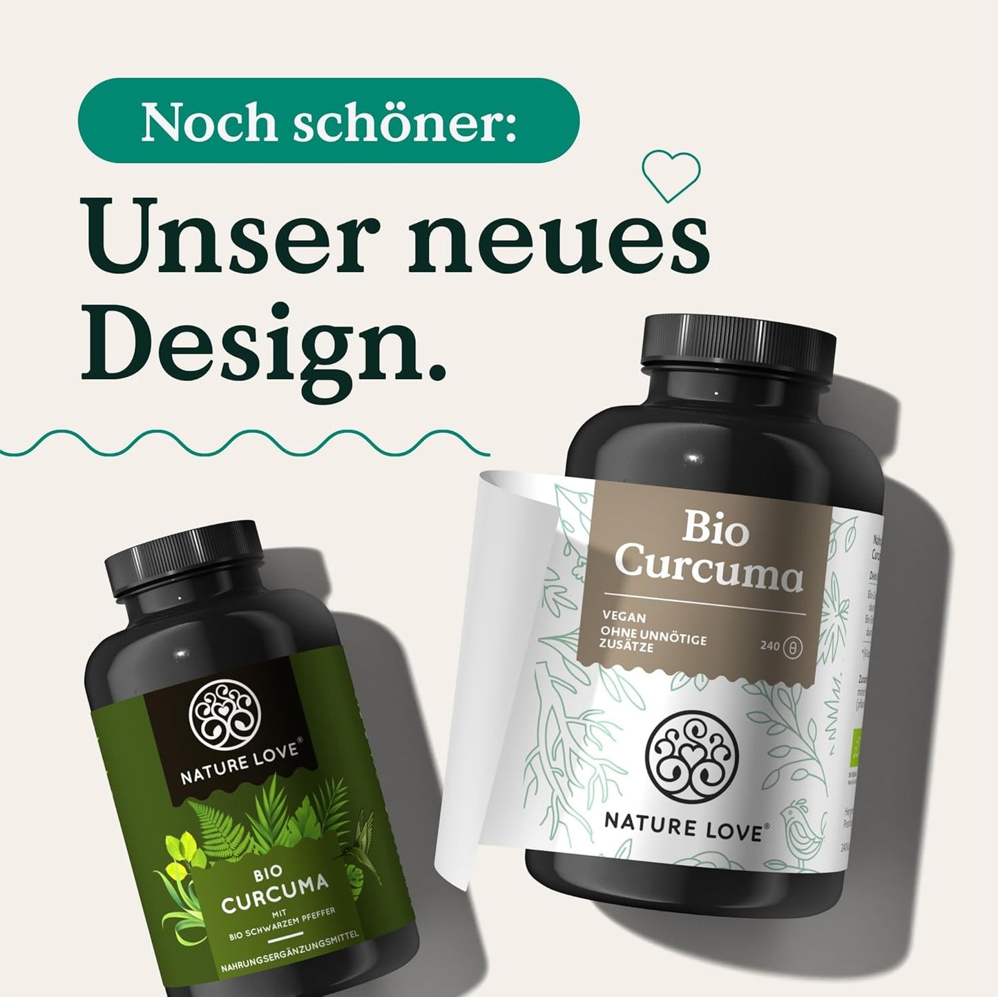 NATURE LOVE Bio Curcuma - 240 Kapseln - mit Curcumin aus Kurkuma und Piperin aus schwarzem Pfeffer - hochdosiert, vegan, laborgeprüft und in Deutschland hergestellt