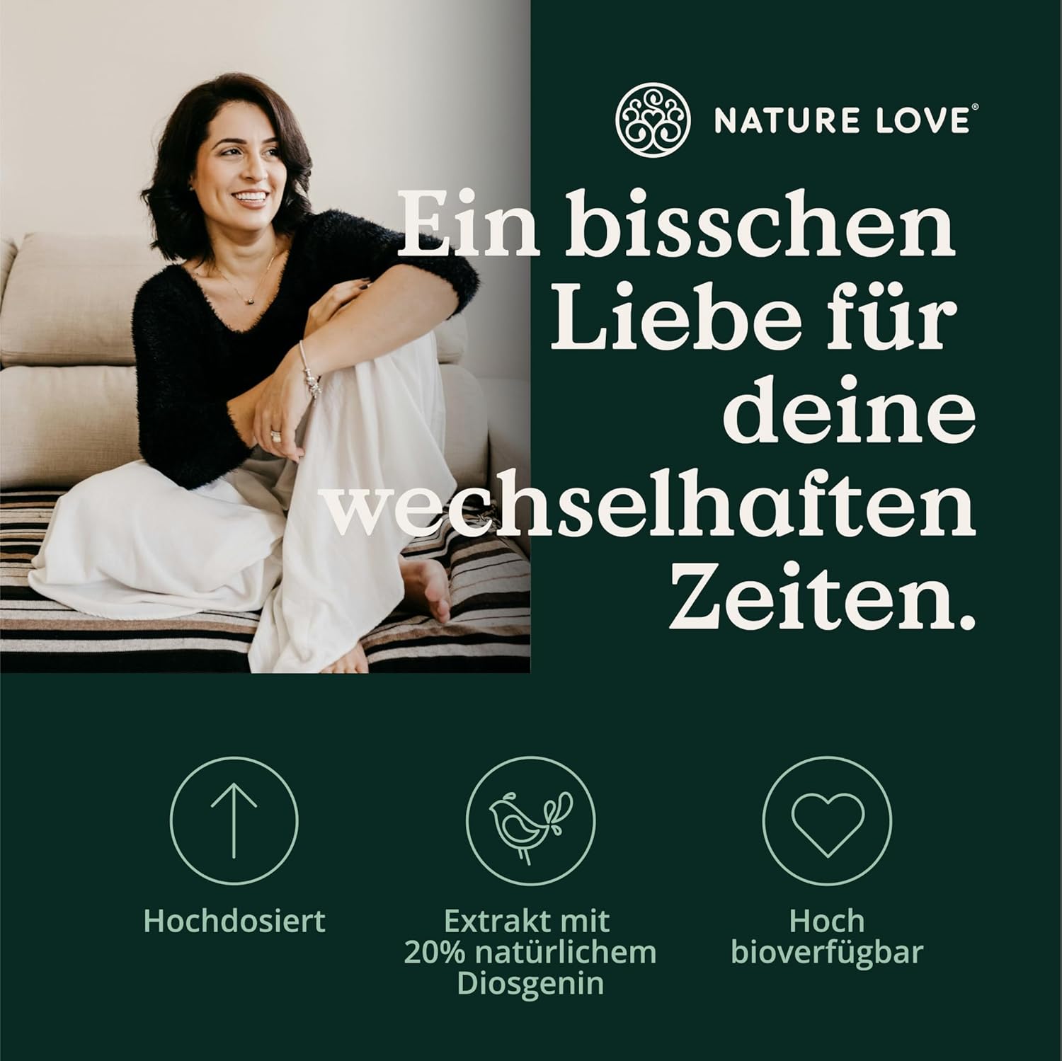NATURE LOVE® Wild Yam Kapseln - 180 Wechseljahre Kapseln vegan - Hochdosiert mit 880mg Extrakt (davon 176mg Diosgenin) - laborgeprüft, ohne unerwünschte Zusätze und in Deutschland produziert