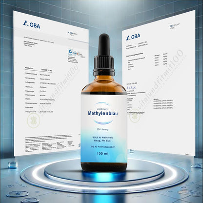 Methylenblau Tropfen 100ml Pharmaqualität mit Pipette– 99,9% Reinheit – Laborgeprüft & in Deutschland hergestellt – Methylenblau 1% Lösung –,