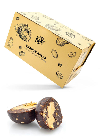 KoRo Bio Energy Balls Salted Hazelnut - Bio und vegan - Mit cremiger Haselnussmusfüllung - Hoher Ballaststoffgehalt