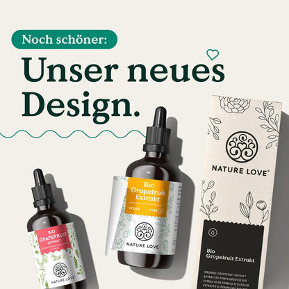 NATURE LOVE® Bio Grapefruitextrakt - 1200mg Bioflavonoide / 100ml - Laborgeprüft und Bio zertifiziert - Grapefruit Extrakt aus Kern und Schale - Hochdosiert, vegan und in Deutschland produziert