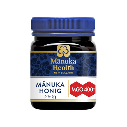Manuka Health - Manuka Honig MGO 400+ 500g, hergestellt und abgefüllt in Neuseeland mit zertifiziertem Methylglyoxal Gehalt, natürlicher Manuka Honig von der Manukapflanze, 100% Manuka, vegetarisch