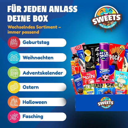 Asiatische Süßigkeiten Box - Japanische, Koreanische, Vietnamesische & mehr Süssigkeiten - Asiatische Snacks & Süßigkeiten aus aller Welt Box (XL)