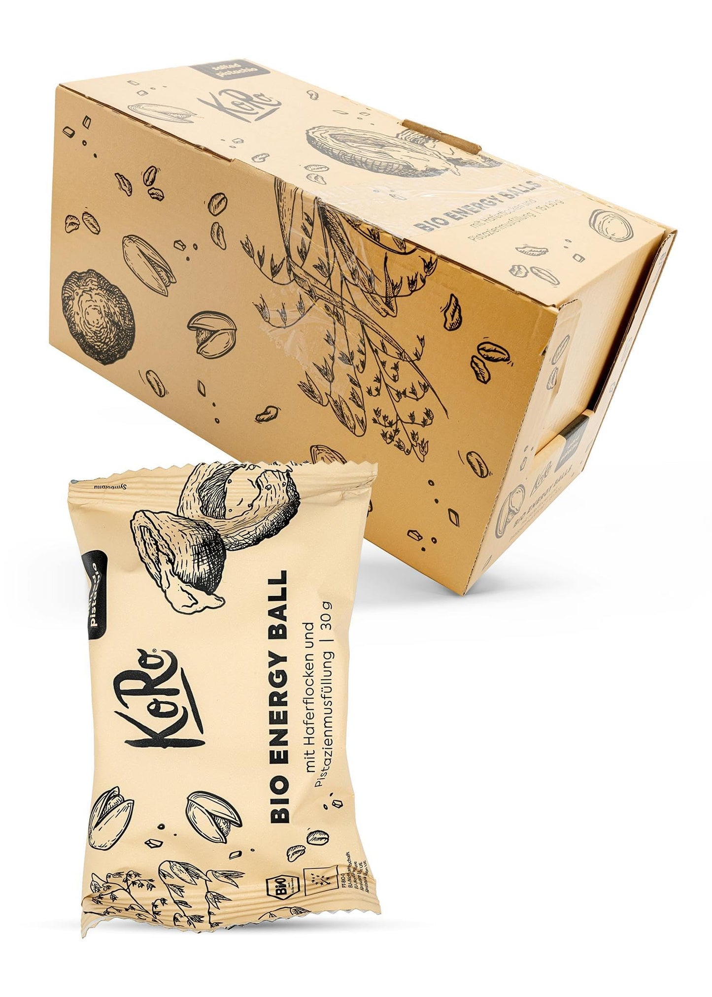 KoRo Bio Energy Balls Salted Hazelnut - Bio und vegan - Mit cremiger Haselnussmusfüllung - Hoher Ballaststoffgehalt