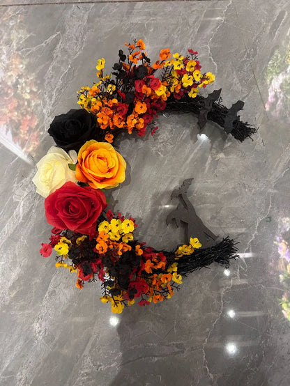 Halloween-Kranz – Mystischer Halbmond