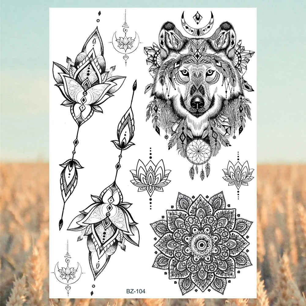 Festival-Tattoo Mandala – Temporärer Körperschmuck