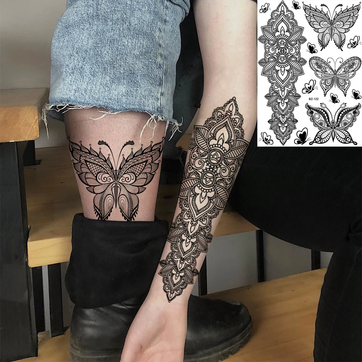 Festival-Tattoo Mandala – Temporärer Körperschmuck