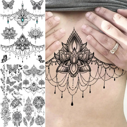 Festival-Tattoo Mandala – Temporärer Körperschmuck