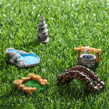 Miniatur Garten-Set – Brücken & Landschaftszubehör