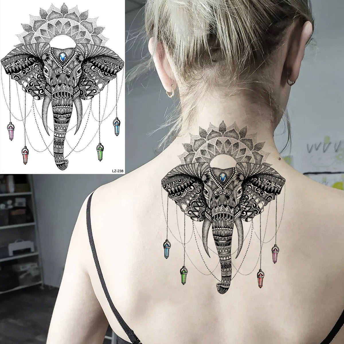 Festival-Tattoo Mandala – Temporärer Körperschmuck