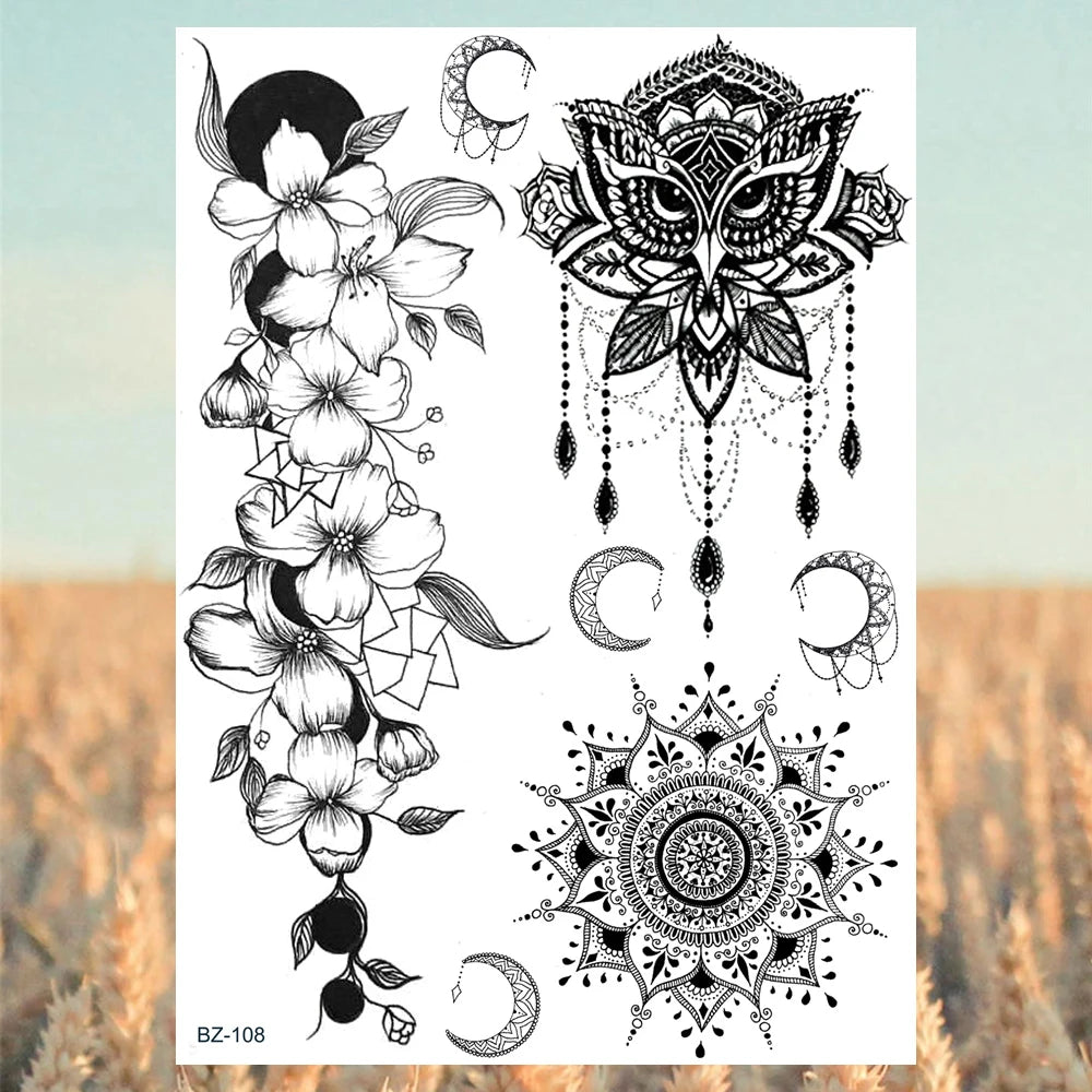 Festival-Tattoo Mandala – Temporärer Körperschmuck