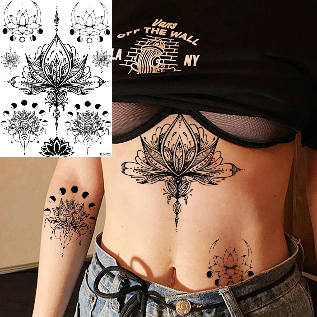 Festival-Tattoo Mandala – Temporärer Körperschmuck