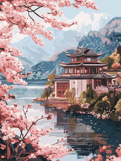 Malen nach Zahlen – Kirschblüten-Zauber