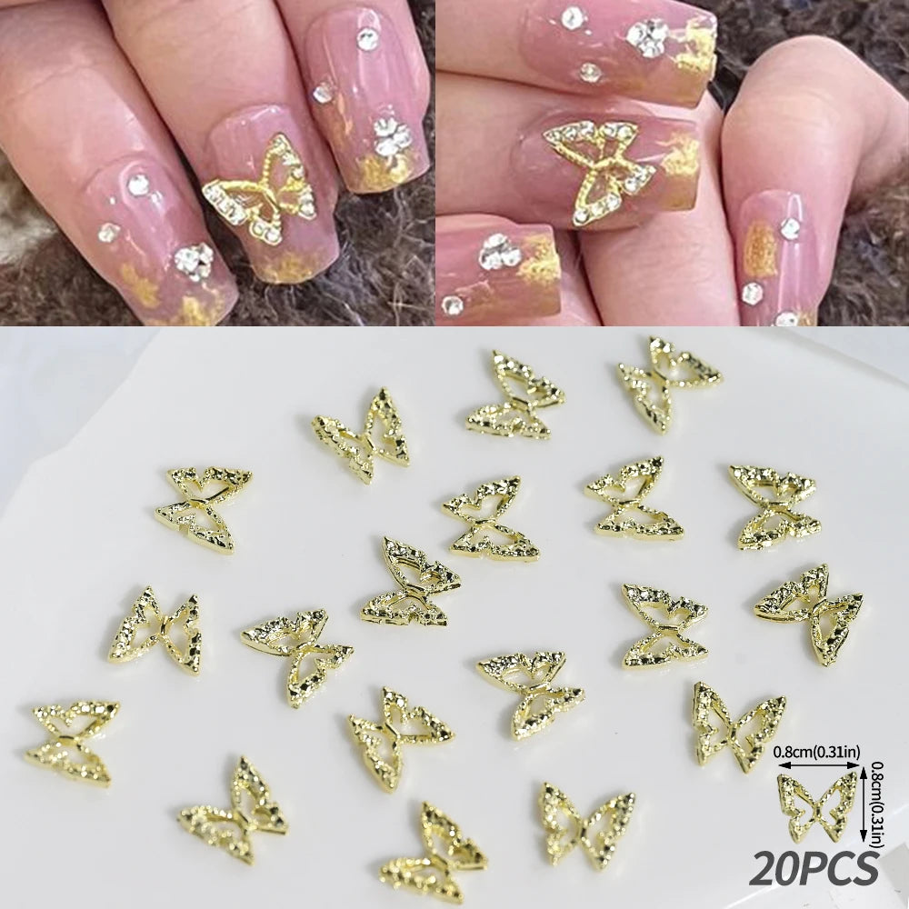 3D Schmetterlings Nail Charms