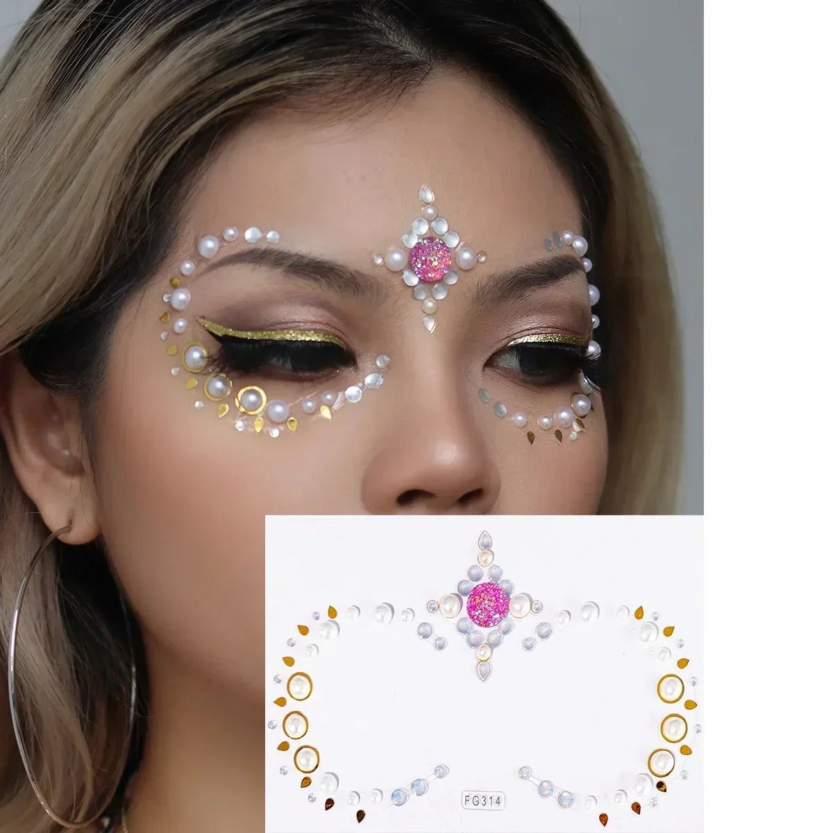 Face Gems Tattoo – Festival-Vibes