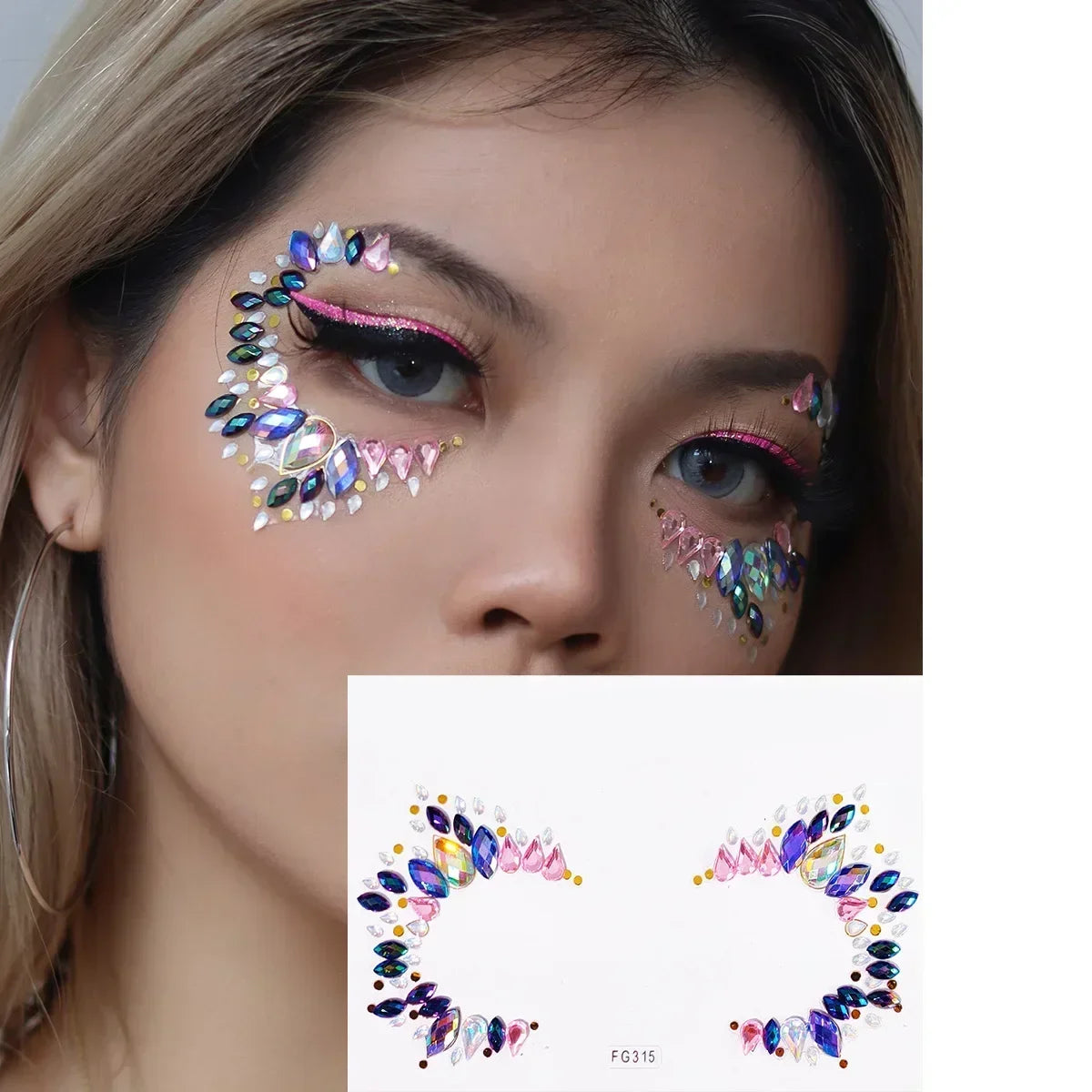 Face Gems Tattoo – Festival-Vibes