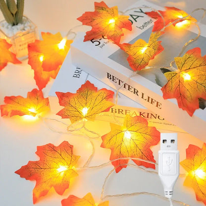 Herbstliche Lichterkette – Ahornblätter