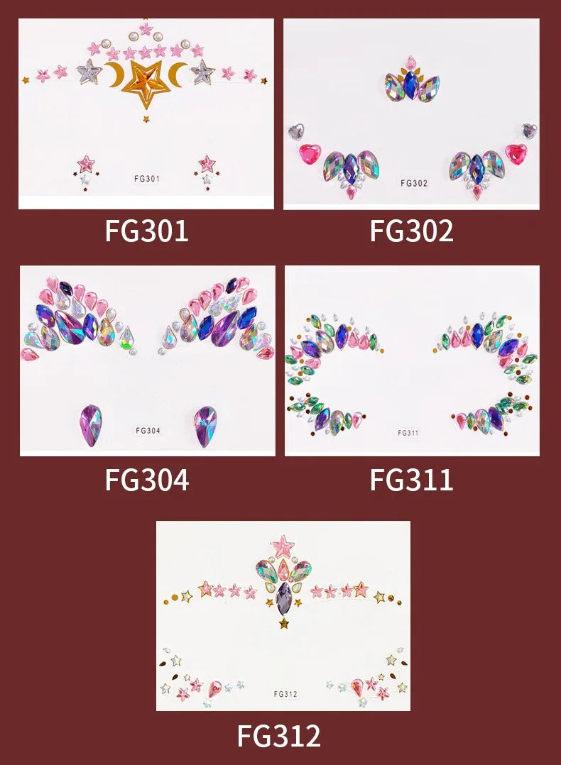 Face Gems Tattoo – Festival-Vibes