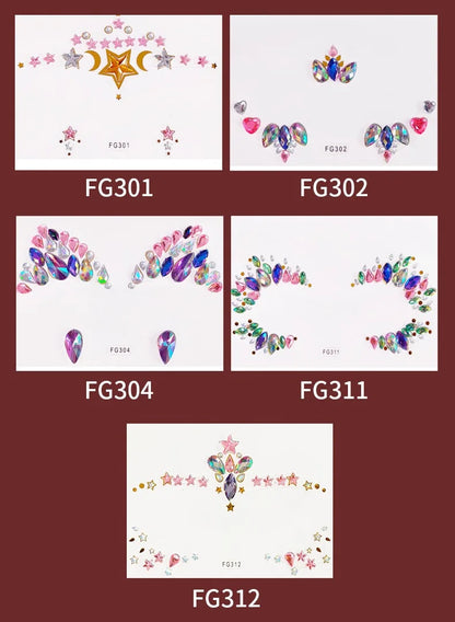 Face Gems Tattoo – Festival-Vibes