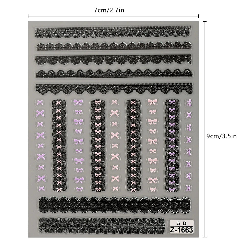 Nail Sticker – Schleifen & Spitzen-Look