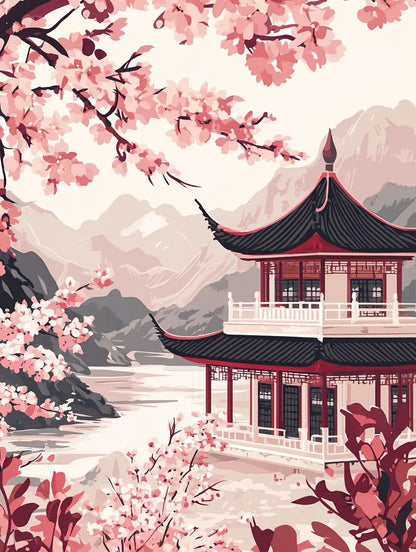 Malen nach Zahlen – Kirschblüten-Zauber