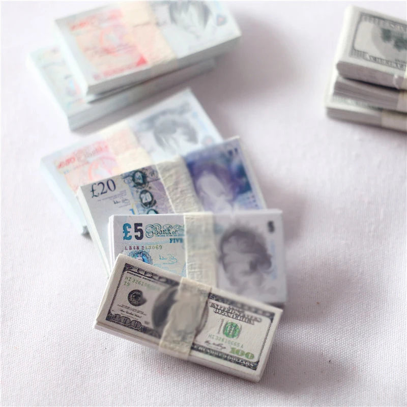 Miniatur Spielgeld – Euro & US Dollar