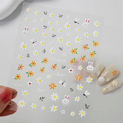 Nailsticker – Florale Reliefkunst