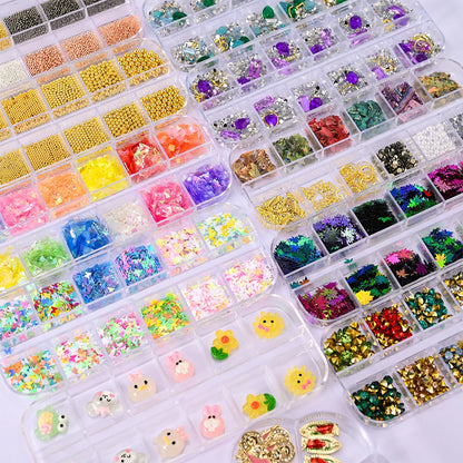 Nature Nail Charms – Metallic Deko