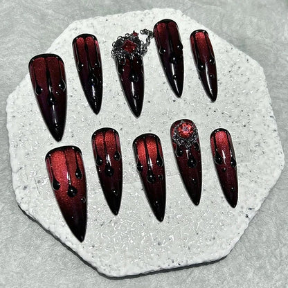 Press-On Nails – Dark Blood Red