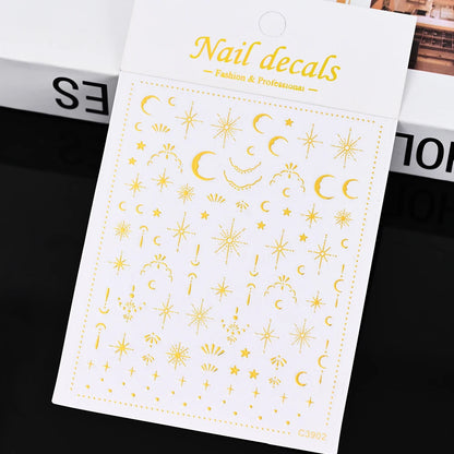 3D Nail Sticker – Sonne, Mond & Sterne