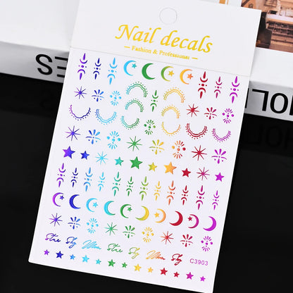 3D Nail Sticker – Sonne, Mond & Sterne