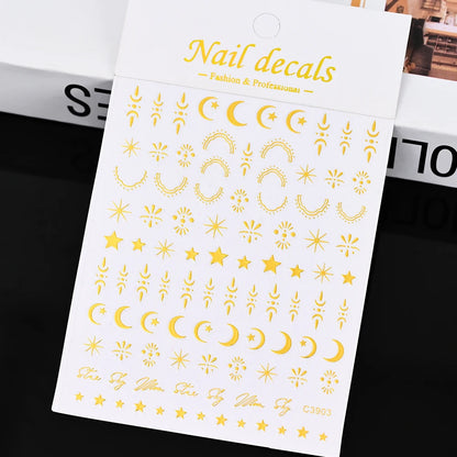 3D Nail Sticker – Sonne, Mond & Sterne