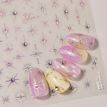 Glitzer Stern Nail Sticker
