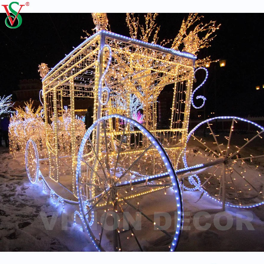 Outdoor Licht-Kutsche – Weihnachts-Skulptur