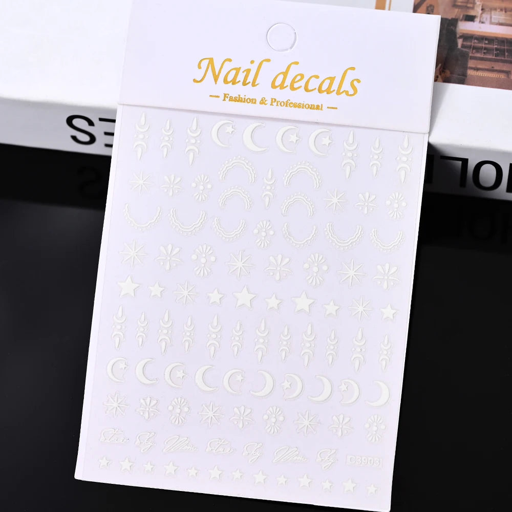 3D Nail Sticker – Sonne, Mond & Sterne