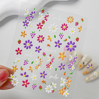 Nailsticker – Florale Reliefkunst