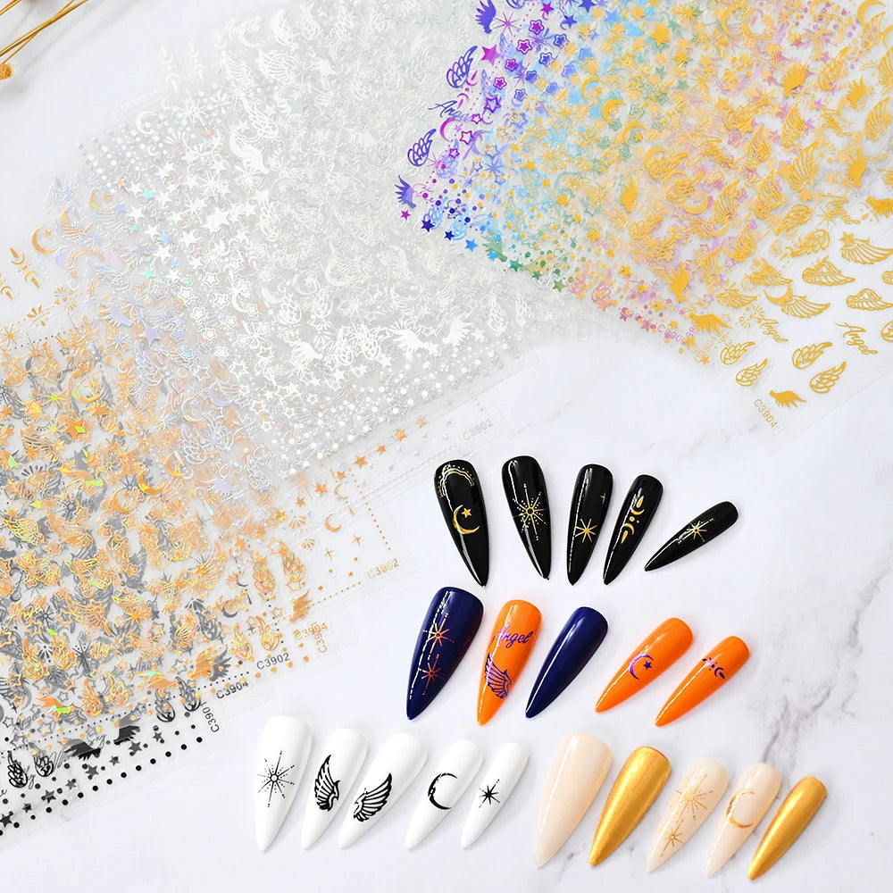 3D Nail Sticker – Sonne, Mond & Sterne