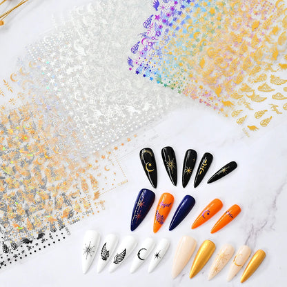 3D Nail Sticker – Sonne, Mond & Sterne