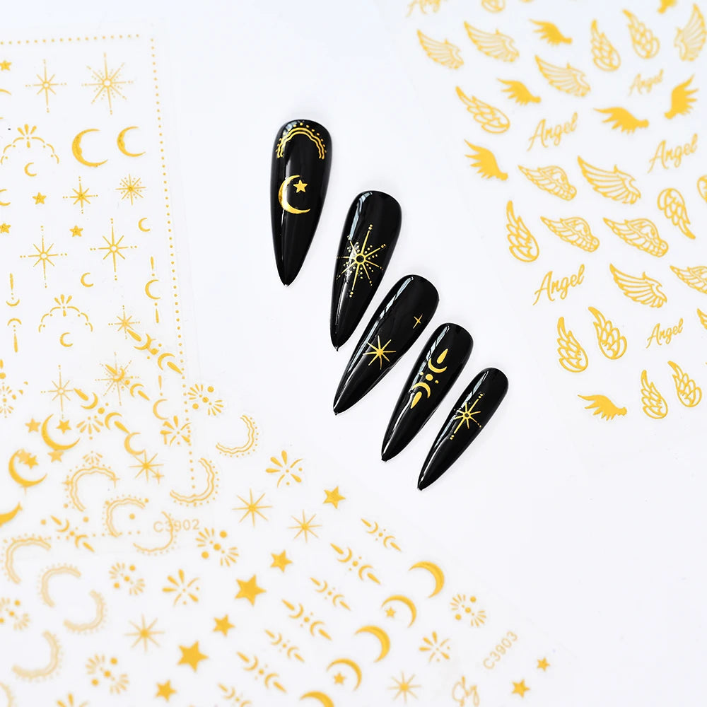 3D Nail Sticker – Sonne, Mond & Sterne