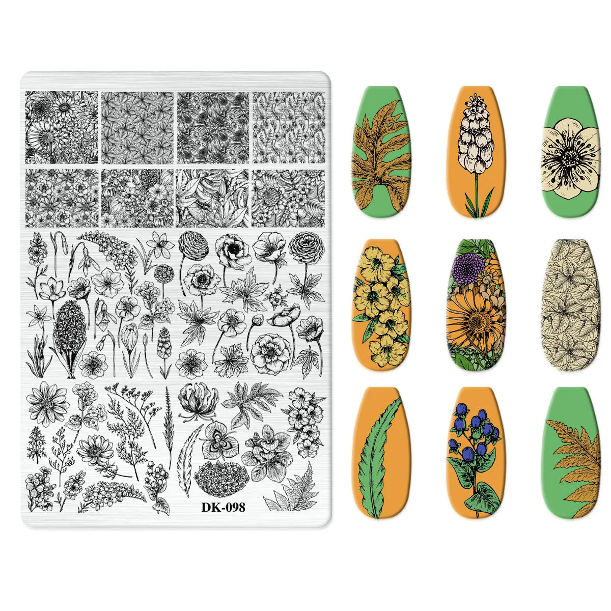 Nailart-Stempelplatte –  grenzenlose Designs - sunny.side-Productions