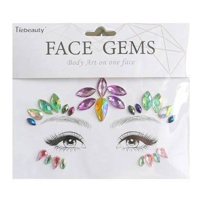 Face Gems Tattoo – Festival-Vibes