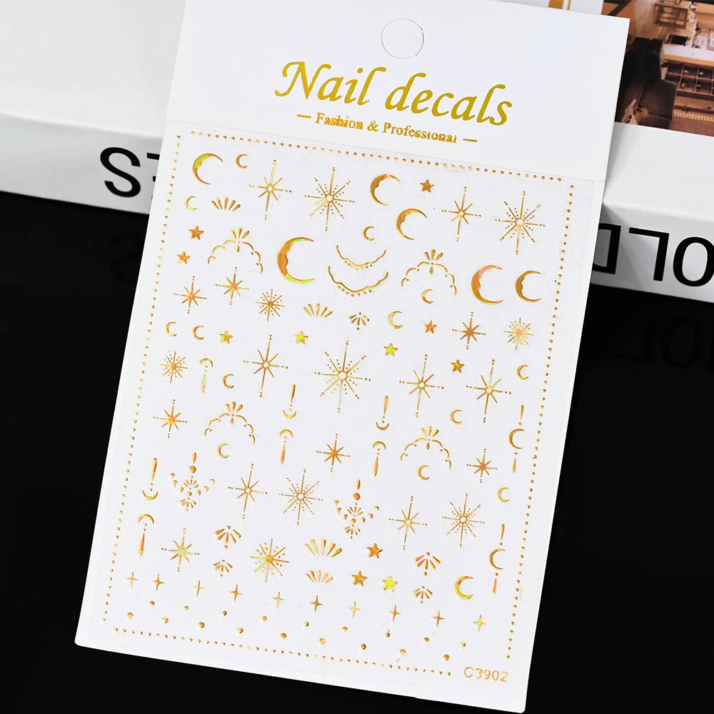 3D Nail Sticker – Sonne, Mond & Sterne