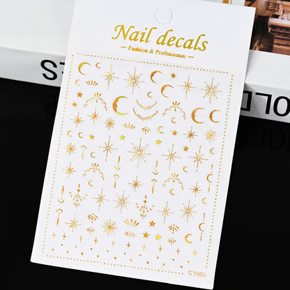 3D Nail Sticker – Sonne, Mond & Sterne